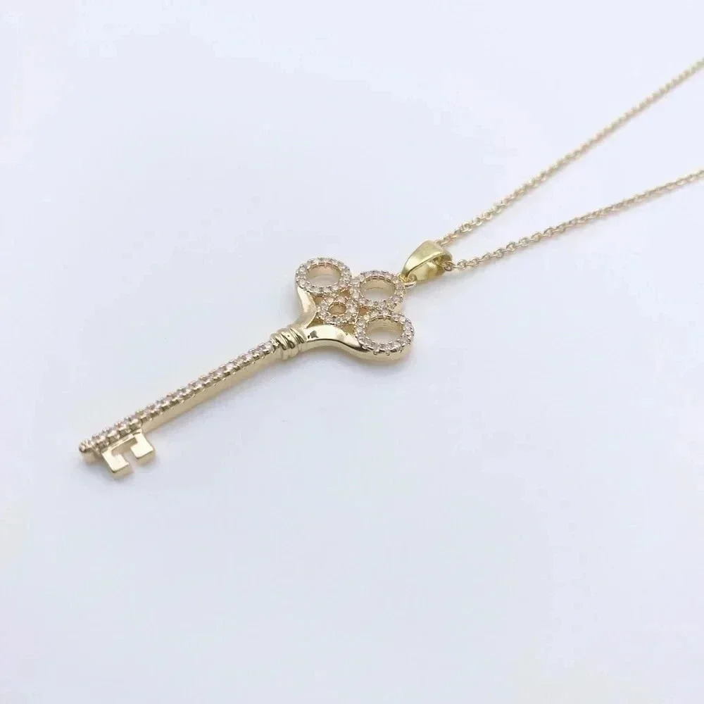 Key Necklace | CZ Necklace | 21st Birthday Gift | 18k Good Plated - Picture 2 of 7